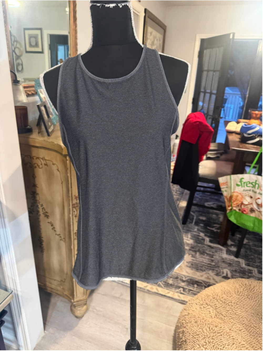 Women's Unbranded Grey Sleeveless Open Back Tank Top